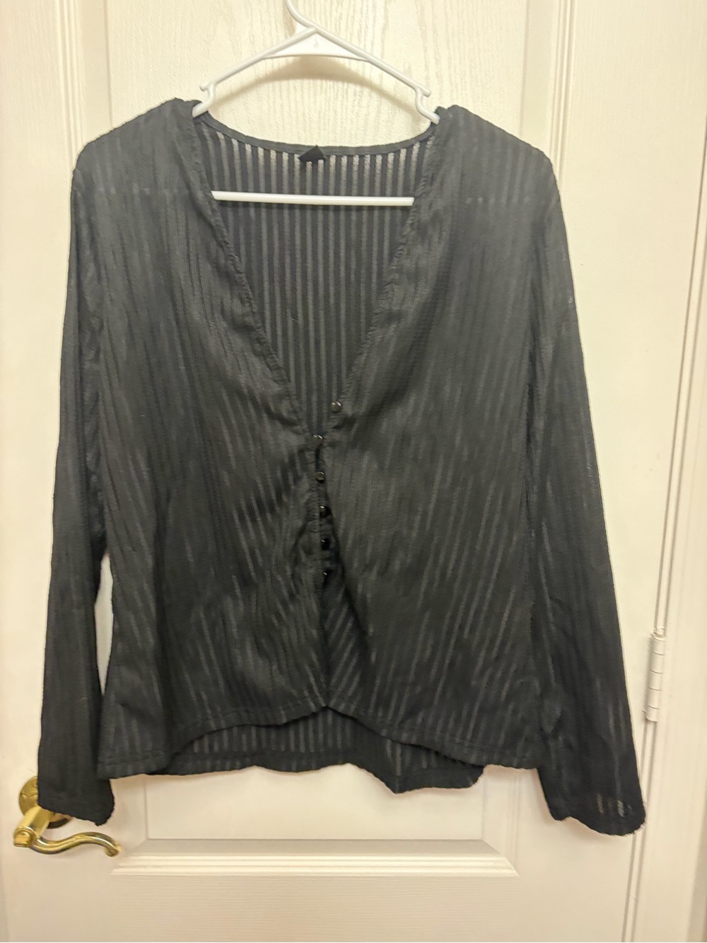 SHEIN Black Sheer sweater Ribbed Curve Top